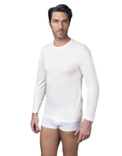 NOTTINGHAM Men's long-sleeved crew-neck wool-cotton shirt art