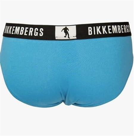BIKKEMBERGS Set 3 Slip Uomo in Cotone Stretch con Elastico Logato 21016-NER