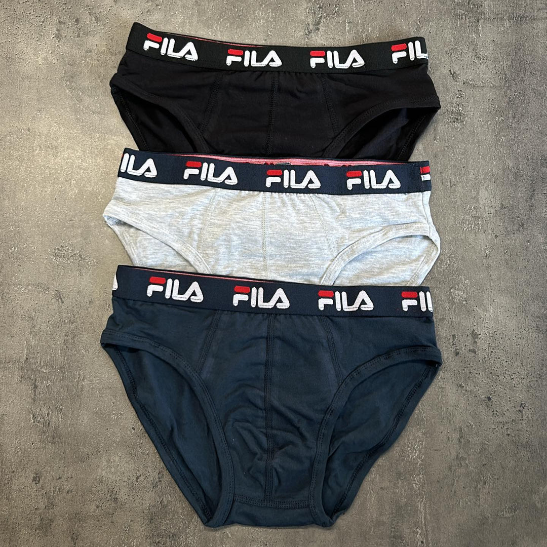 FILA Slip uomo, confezione 3 pezzi, cotone elasticizzato.