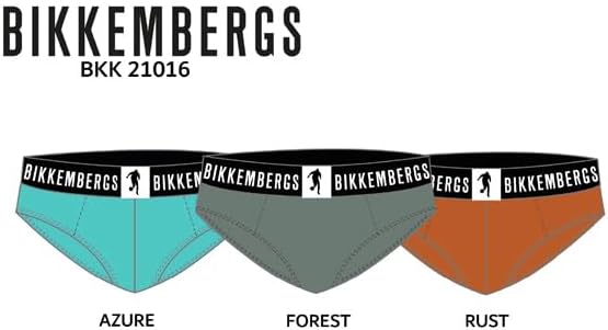 BIKKEMBERGS Set 3 Slip Uomo in Cotone Stretch con Elastico Logato 21016-ARA