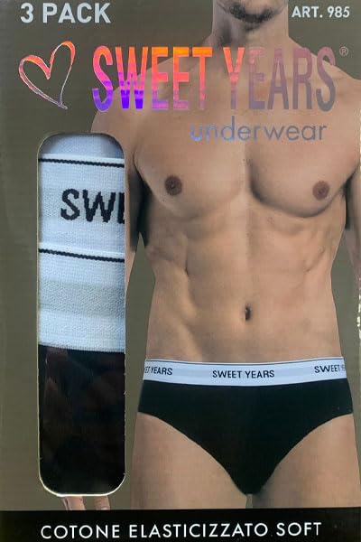 SWEET YEARS Slip Uomo 6 Pz Assortiti Cotone Elasticizzato Soft