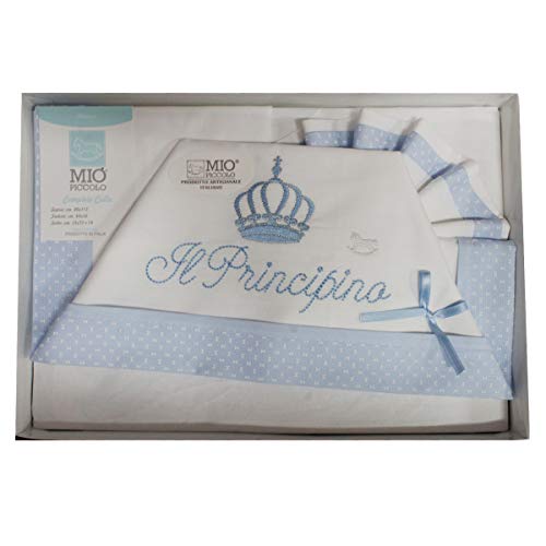 MY LITTLE Compose' cot/cot pure cotton sheets embroidered with "Il Principino" and "Princess"