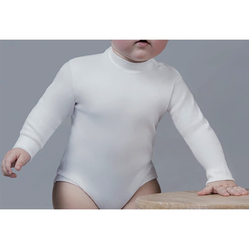 NAZARENO GABRIELLI 2 Warm cotton long-sleeved turtleneck bodysuit for newborns