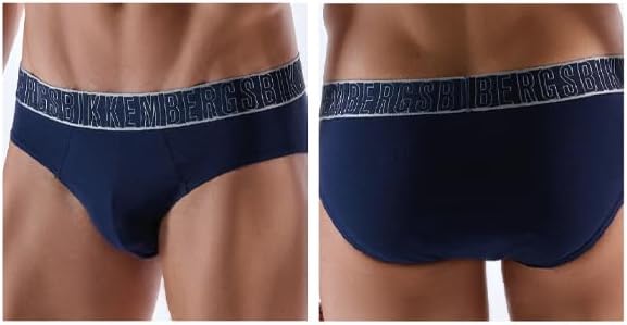 BIKKEMBERGS Set 3 Slip Uomo in Cotone Stretch con Elastico Logato 014