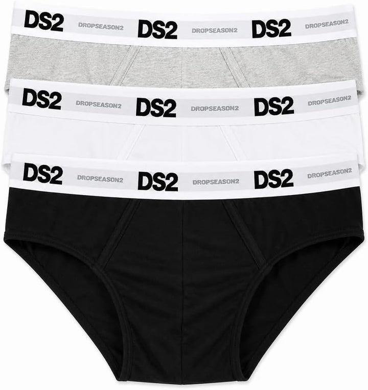 DS2 DROP SEASON 2 - Tripack 3 Slip Uomo in Superior Bielastic Cotton - Elastico Logato D