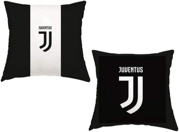 JUVENTUS Cuscino Arredo Ufficiale - Bianco-Nero con Logo (40x40 cm)