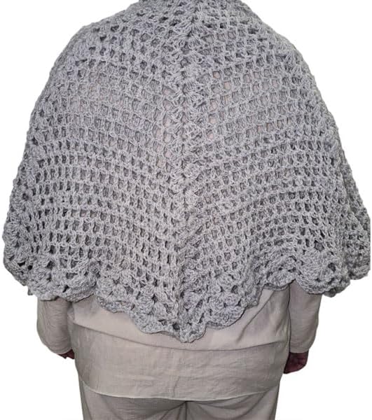 Mantellina Donna Coprispalle Misto Lana Fatta A Mano