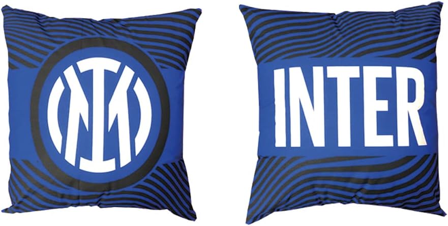 INTER Cuscino Arredo Ufficiale - Nero-Azzurro con Nuovo Logo (40x40 cm)