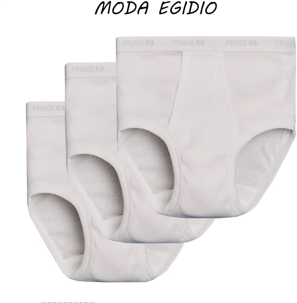 FRAGI Slip Uomo 100% Cotone Elasticizzato Confezione 3 Pz Elastico Esterno