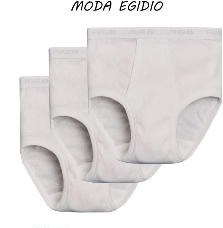 FRAGI Slip Uomo 100% Cotone Elasticizzato Confezione 3 Pz Elastico Esterno