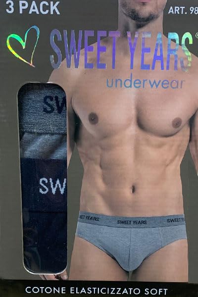 SWEET YEARS Slip Uomo 6 Pz Assortiti Cotone Elasticizzato Soft