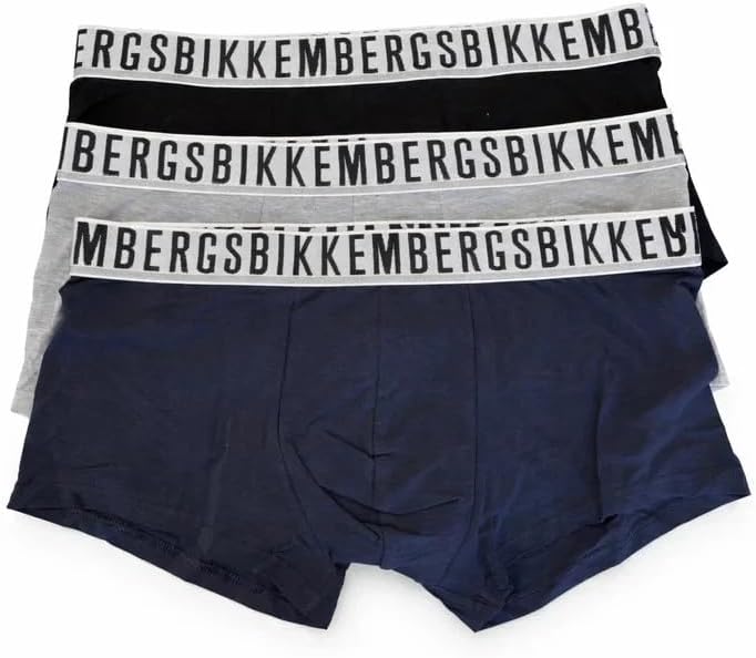 BIKKEMBERGS 3 Boxer Uomo Elastico Esterno ASSORTITO