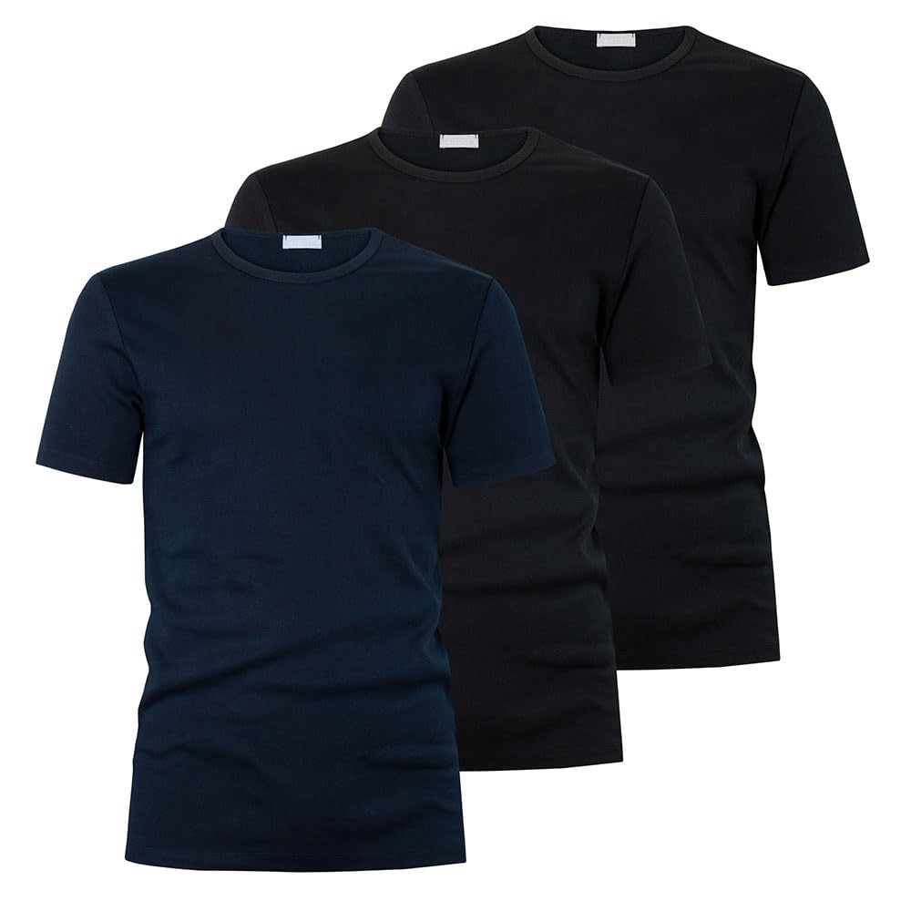 LIABEL T-Shirt Uomo Girocollo 100% Cotone, 4428 Pacco da 3 pz