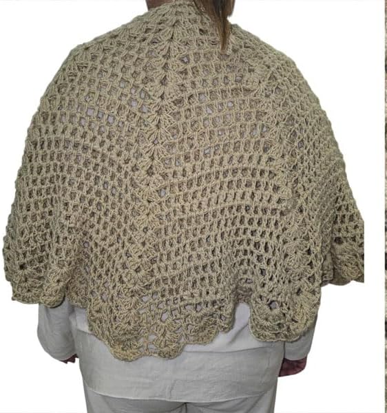 Mantellina Donna Coprispalle Misto Lana Fatta A Mano