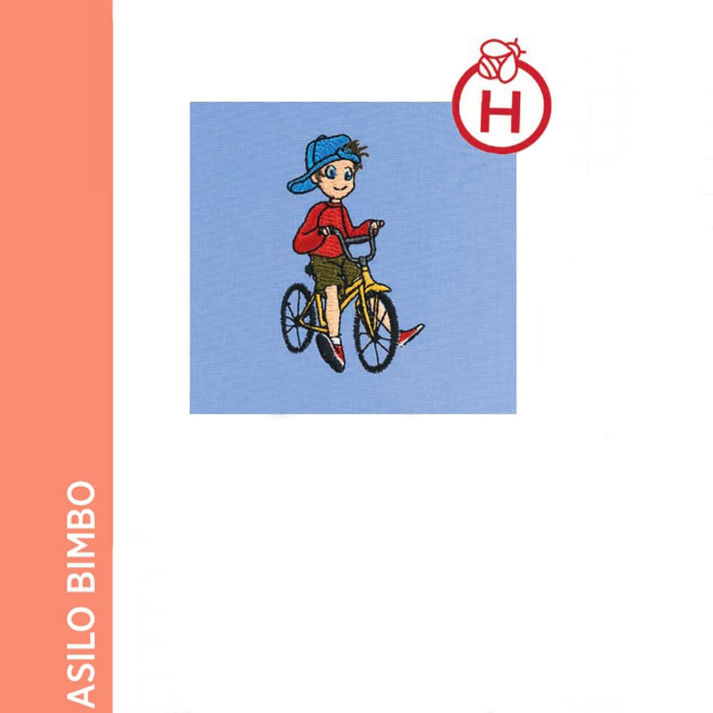 SIGGI Grembiule Bambino per Scuola Elementare – CIELO Tinta Unita con Ricami
