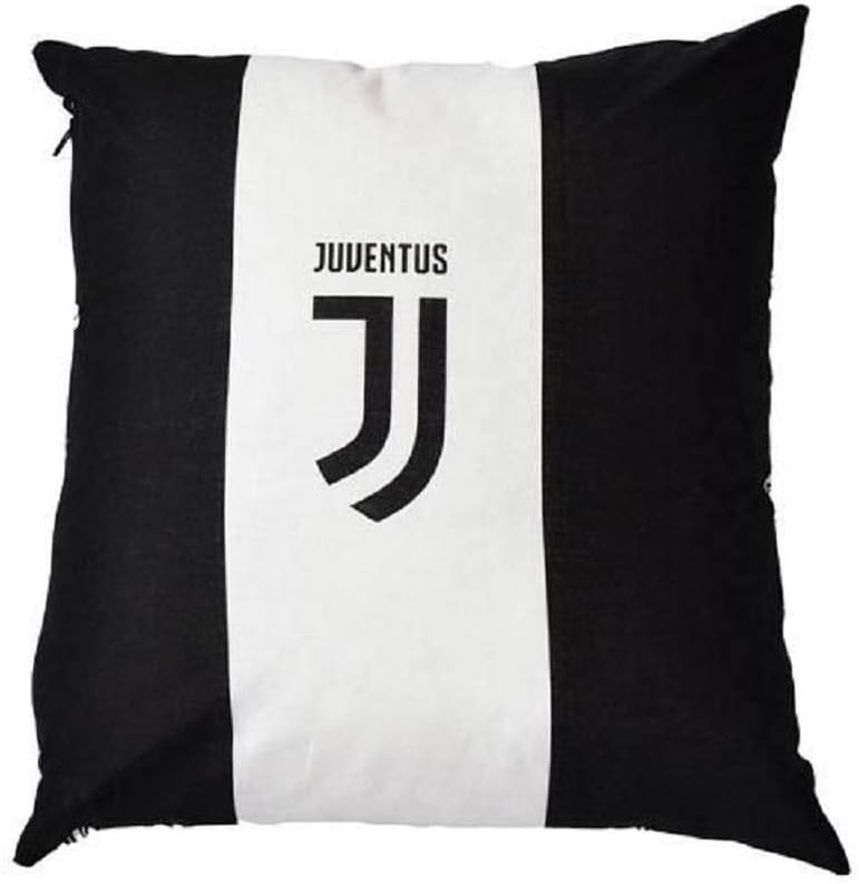 JUVENTUS Cuscino Arredo Ufficiale - Bianco-Nero con Logo (40x40 cm)