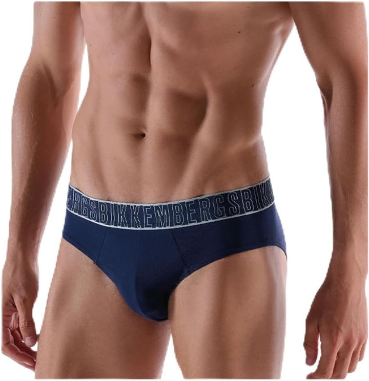 BIKKEMBERGS Set 3 Slip Uomo in Cotone Stretch con Elastico Logato 014