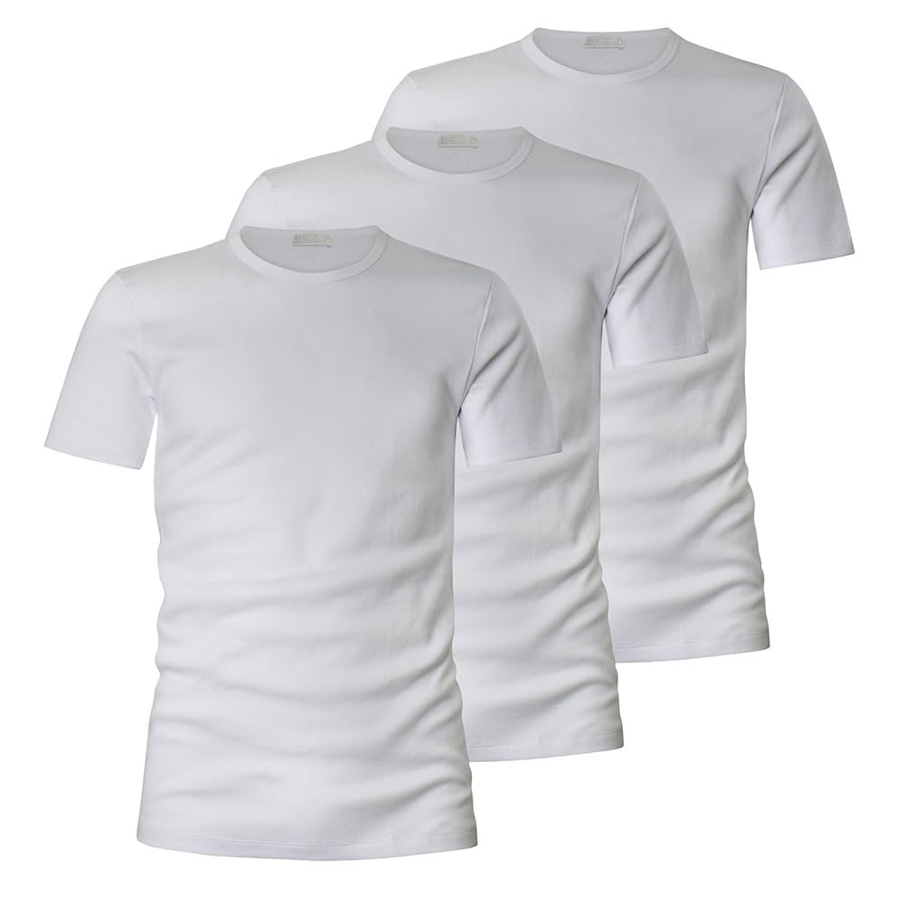 LIABEL T-Shirt Uomo Girocollo 100% Cotone, 4428 Pacco da 3 pz