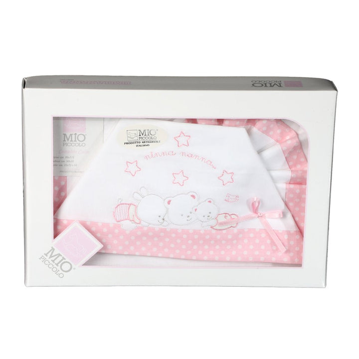 MY LITTLE ONE Pure cotton cot/cot sheet set with teddy bear embroidery 