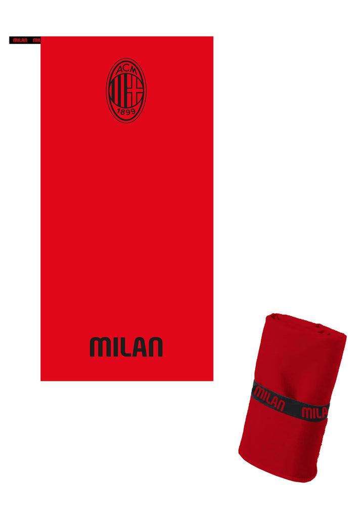 MILAN Telo Mare in Microfibra 80x160 cm – Ufficiale Rossonero