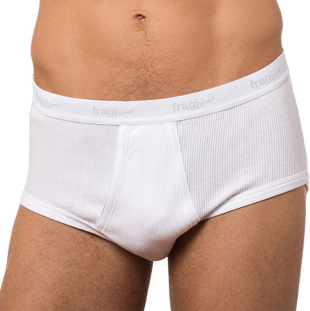 FRAGI Slip Uomo 100% Cotone Elasticizzato Confezione 3 Pz Elastico Esterno