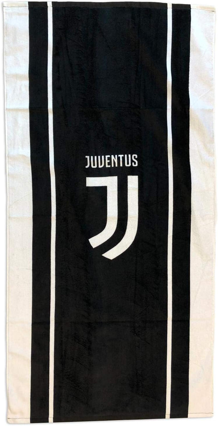 JUVENTUS Hermet – Telo Mare in Spugna, Bianco/Nero, 70 x 140 cm