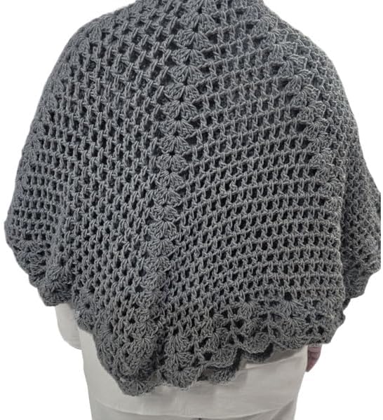 Mantellina Donna Coprispalle Misto Lana Fatta A Mano