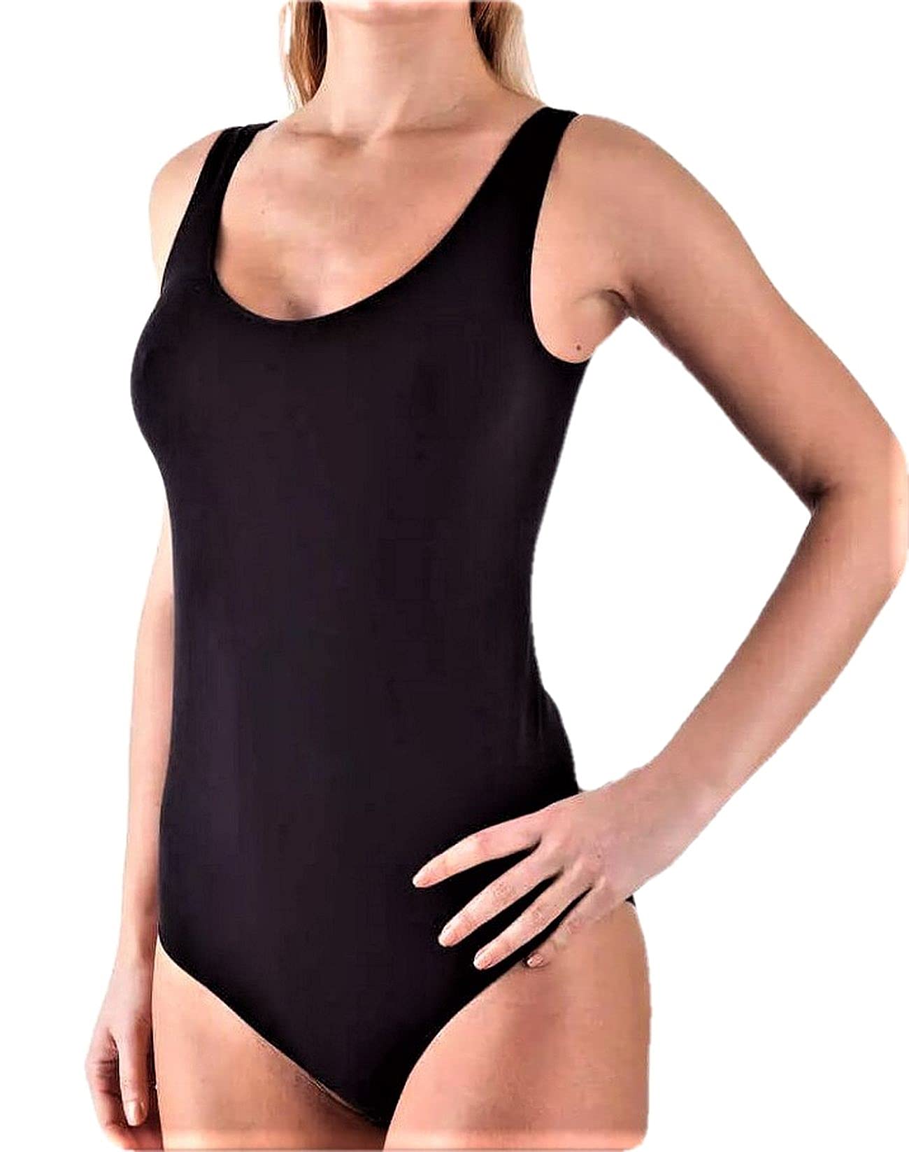 BELLISSIMA Body Canotta Donna in Spalla Larga Elasticizzato Art. 090 ...