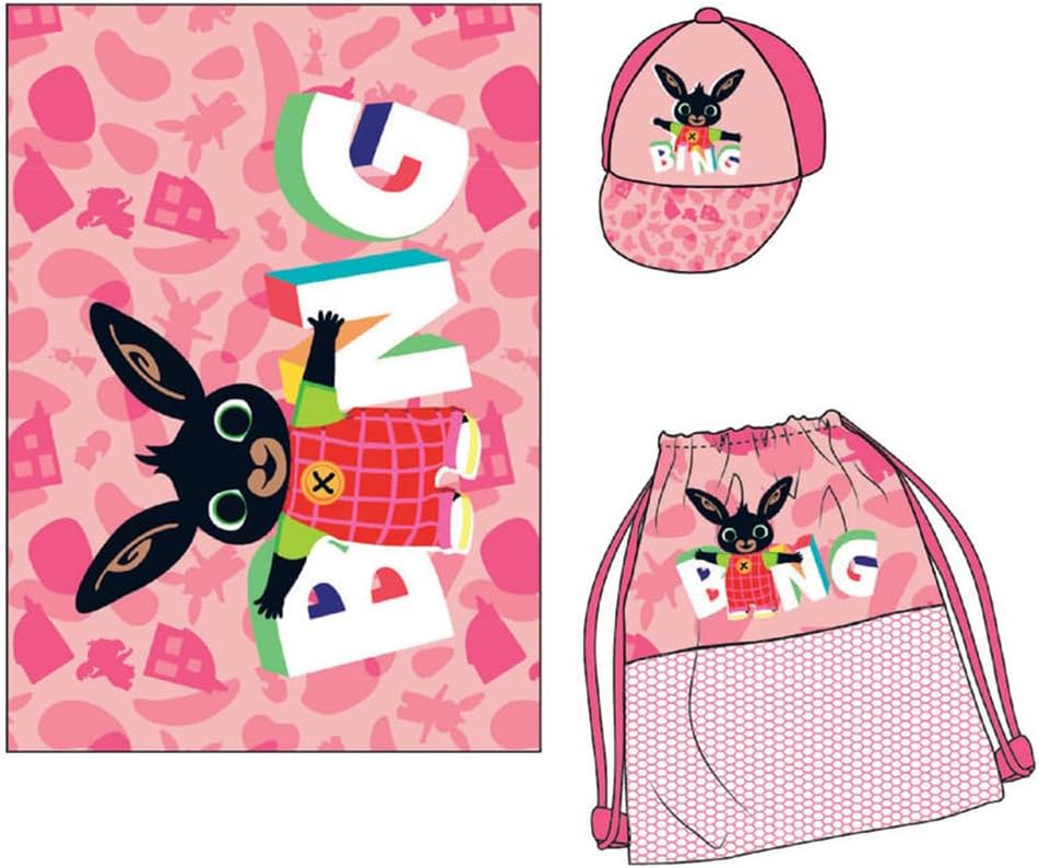 ELLEPI Set Mare e Asilo 3 Pezzi Ellepi – Bing, Mickey o Minnie | Zainetto, Telo Microfibra e Cappellino