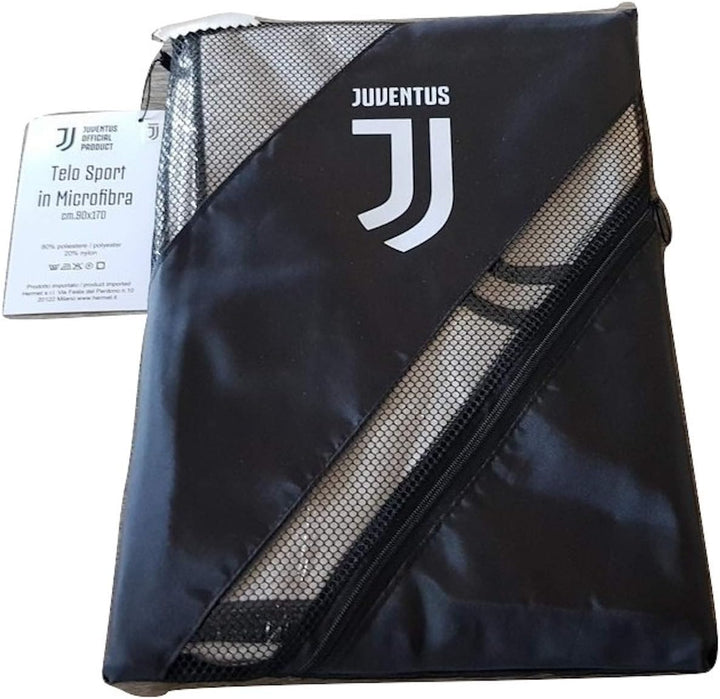 JUVENTUS Telo Mare/Sport in Microfibra - 90x170 cm con Borsa Portaoggetti