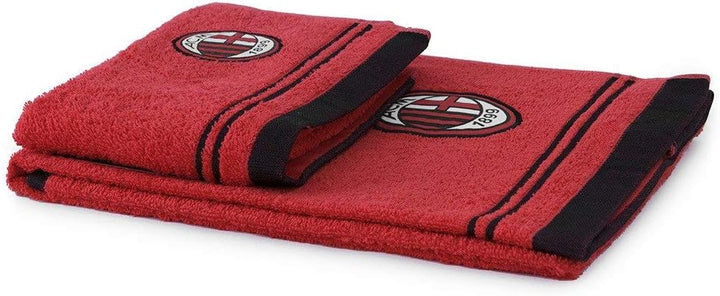 MILAN Set Asciugamani Ufficiale – 100% Cotone (Viso + Ospite)