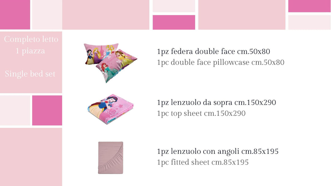 DISNEY-MARVEL coppia lenzuola personaggi Piazza Singola