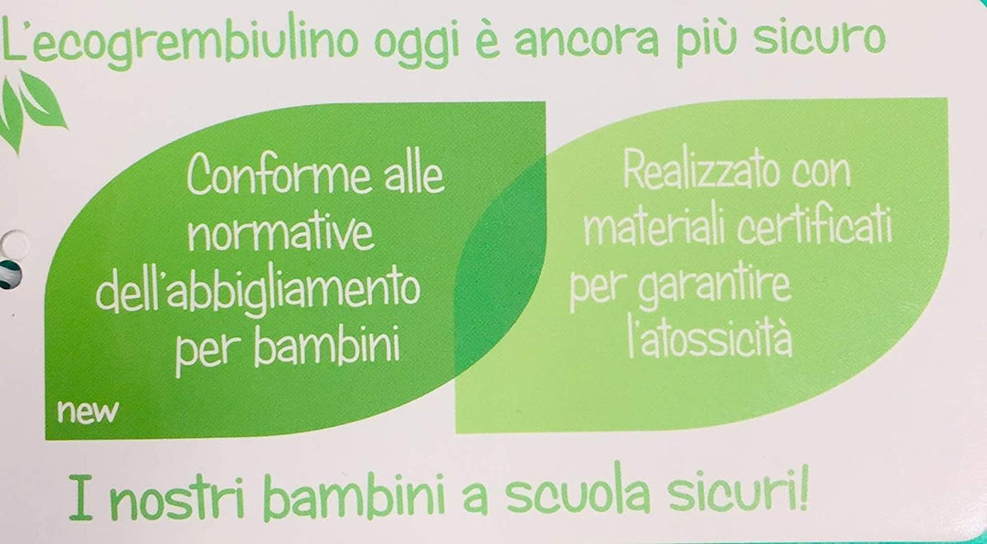 SIGGI Grembiule Asilo Bambino BIANCO con Ricamo o semplice e Zip ricamato