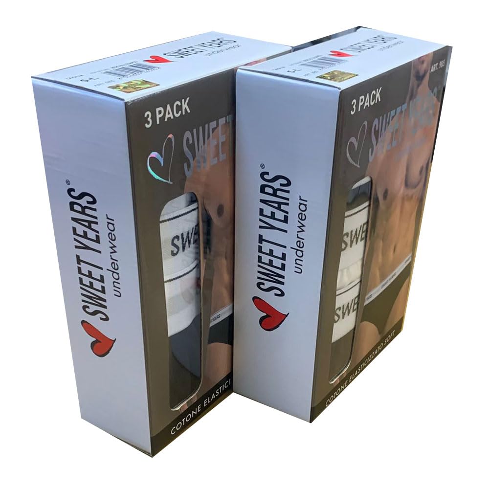 SWEET YEARS Slip Uomo 6 Pz Assortiti Cotone Elasticizzato Soft