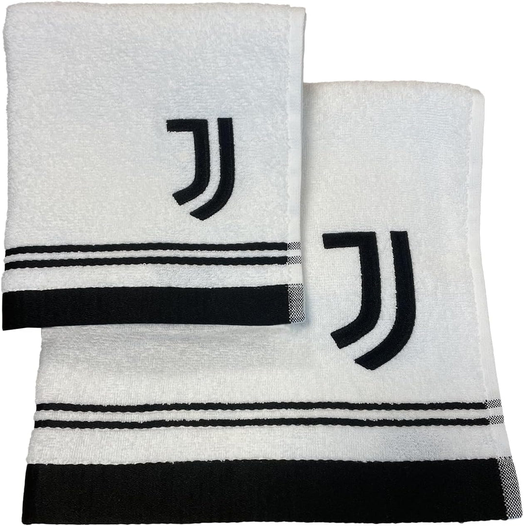 JUVENTUS Set Asciugamani Ufficiale – 100% Cotone (Viso + Ospite)