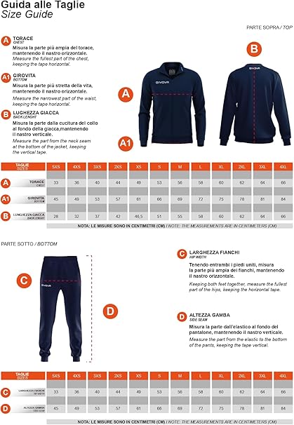 GIVOVA Tuta Visa Unisex in Triacetato – Tuta Sportiva con Zip Intera, Loghi Ricamati