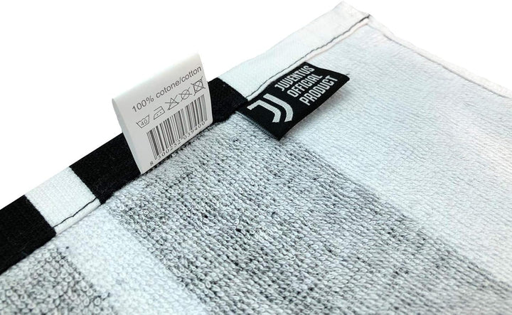 JUVENTUS Hermet – Telo Mare in Spugna, Bianco/Nero, 70 x 140 cm