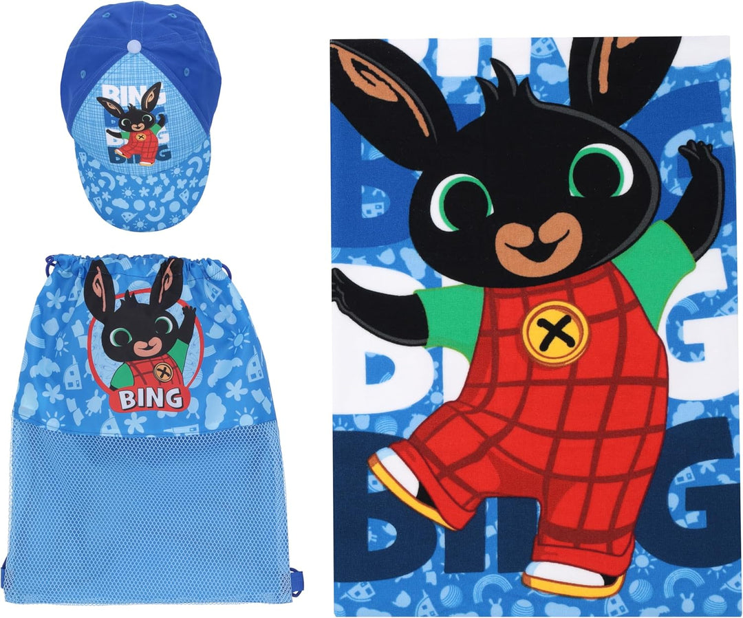 ELLEPI Set Mare e Asilo 3 Pezzi Ellepi – Bing, Mickey o Minnie | Zainetto, Telo Microfibra e Cappellino