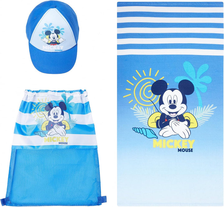 ELLEPI Set Mare e Asilo 3 Pezzi Ellepi – Bing, Mickey o Minnie | Zainetto, Telo Microfibra e Cappellino