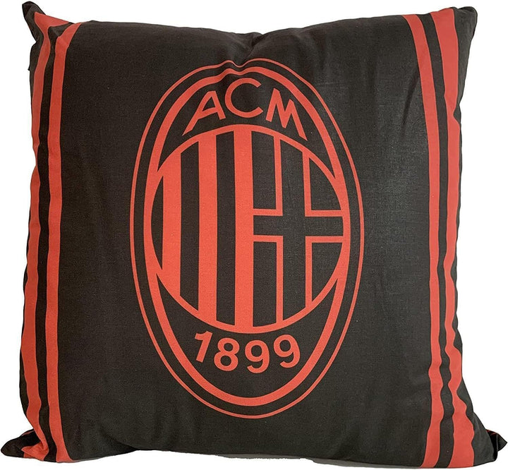 MILAN Cuscino Arredo Ufficiale- Rosso-Nero con Logo 1899 (40x40 cm)