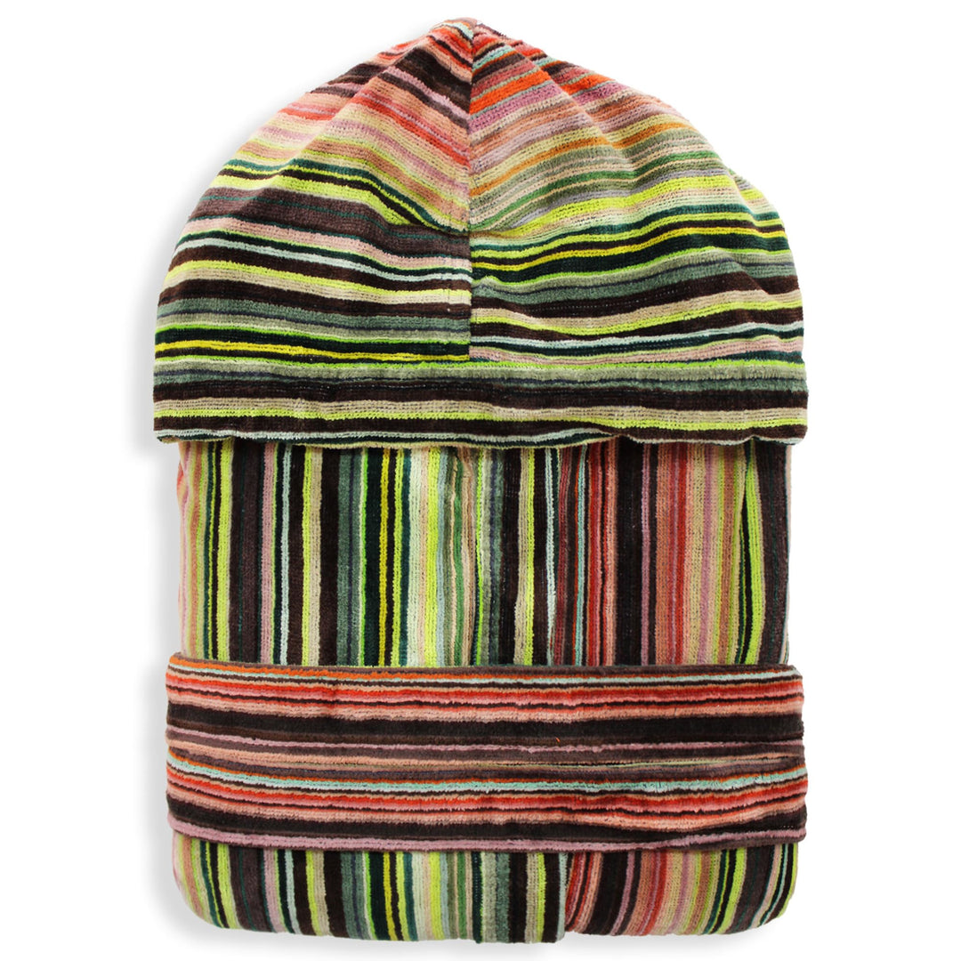 SOMMARUGA Accappatoio unisex in spugna velour cinigliato con cappuccio