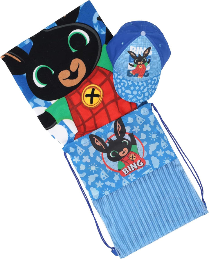 ELLEPI Set Mare e Asilo 3 Pezzi Ellepi – Bing, Mickey o Minnie | Zainetto, Telo Microfibra e Cappellino
