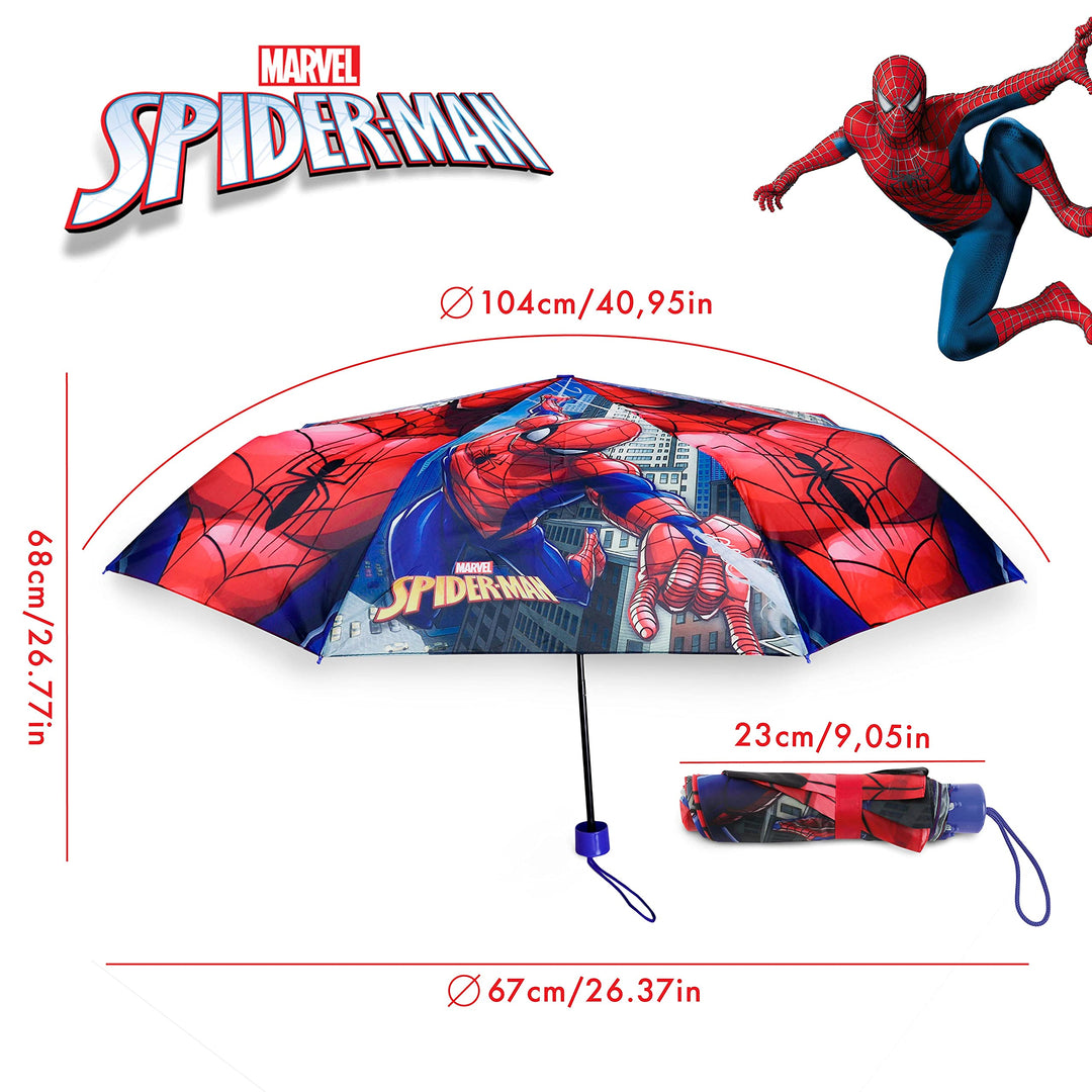PERLETTI Ombrello Compatto e Antivento per Borsa SPIDER-MAN