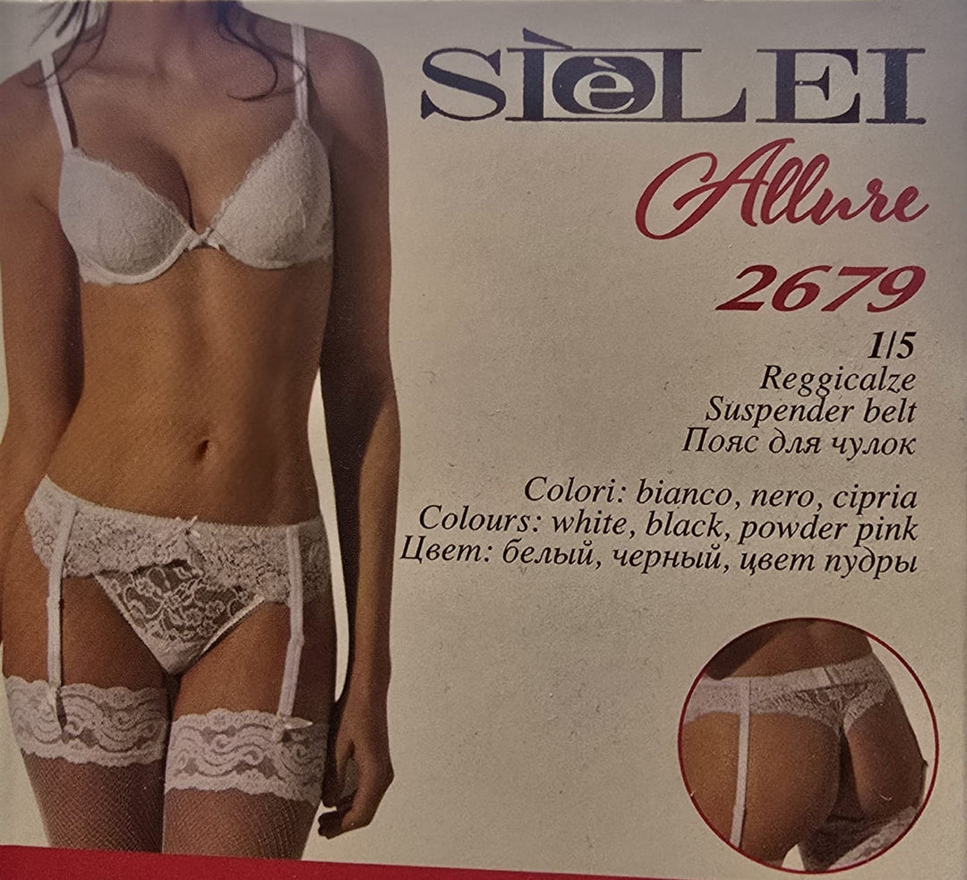 SIèLEI Reggicalze per Donna Giarrettiere Reggicalze con 4 Cinghie Regolabili per Calze Lingerie di Pizzo Art. 2679