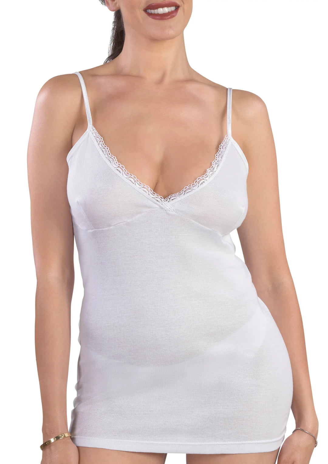 NOTTINGHAM 3 Women's narrow shoulder breast shape tank top 100% cotton art. VS3025