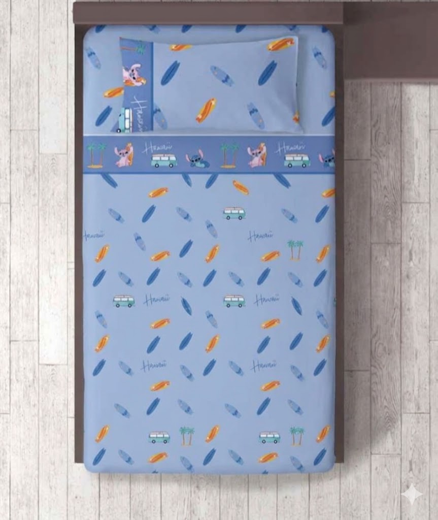 DISNEY Completo Lenzuola Letto Singolo in Cotone – Stitch, Avengers, Angels, Minnie