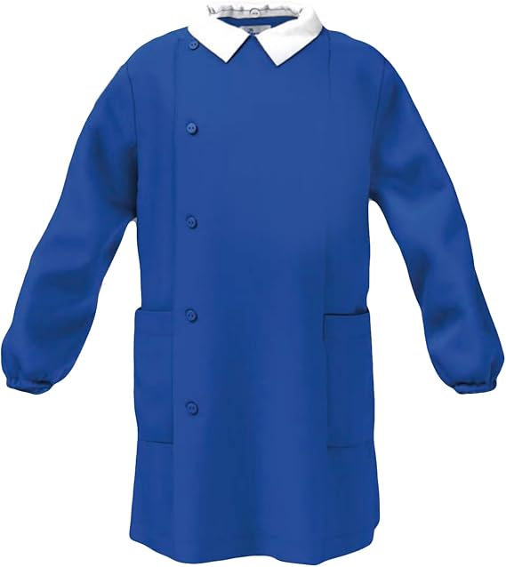 SIGGI Grembiule elementare Bambino BLU con Ricamo o semplice e Zip ricamato