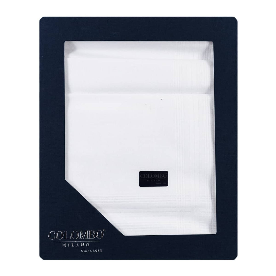 COLOMBO 12 Fazzoletti da Uomo in Puro Cotone 43 x 43 cm – Confezione Regalo Art. RECORD