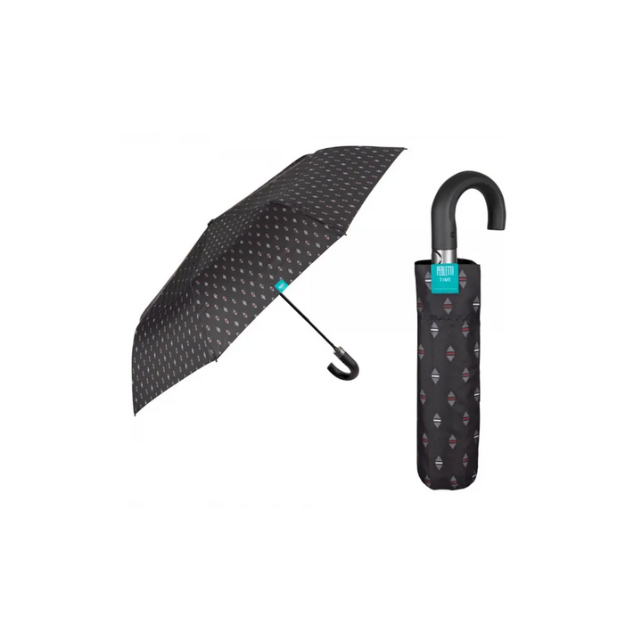 PERLETTI Ombrello pieghevole automatico da uomo Geometrico Art. 26287