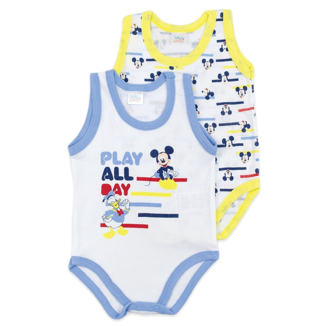 DISNEY 2 Body neonato spalla larga in cotone MICKEY-MINNIE nuova collezione